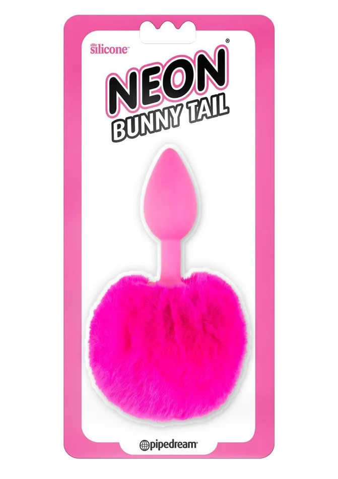 Neon Male Sex Toys Neon Bunny Tail Silicone Anal Plug