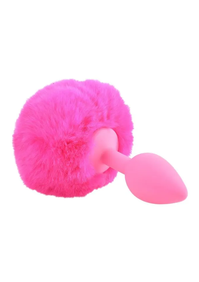 Neon Male Sex Toys Neon Bunny Tail Silicone Anal Plug