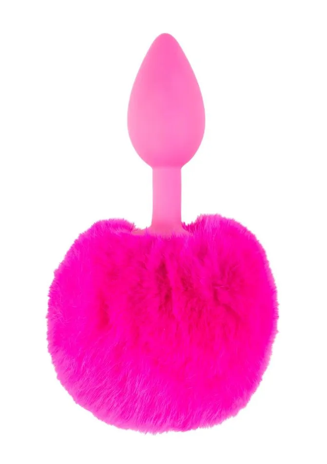 Neon Male Sex Toys Neon Bunny Tail Silicone Anal Plug