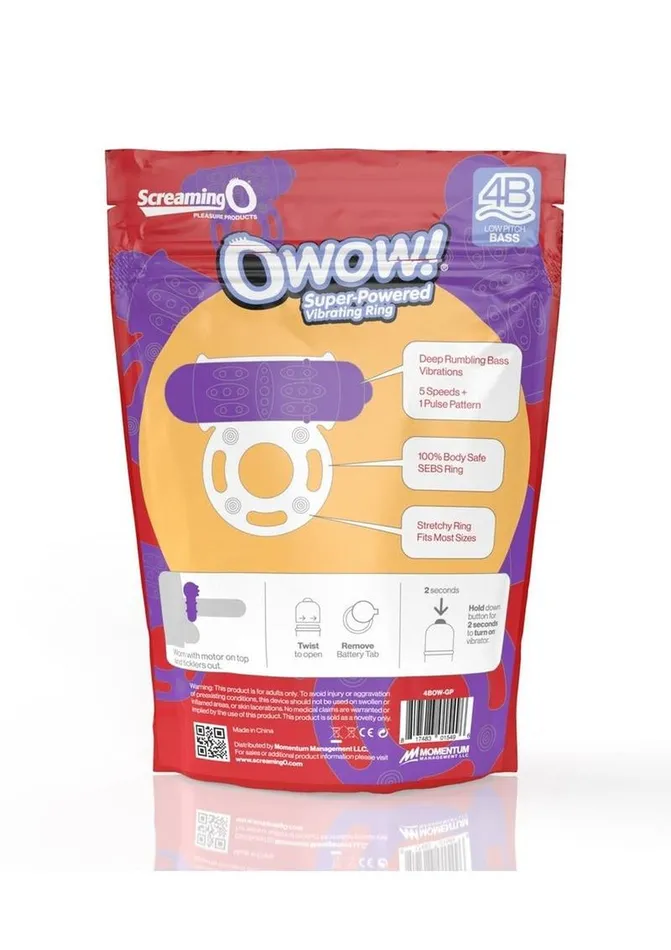Screaming O Male Sex Toys Screaming O 4b O Wow Vibrating Ring